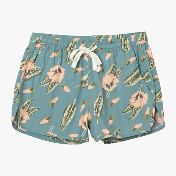 RVCA Teal and Pink Women's Athletic Shorts - Picture 3 of 7